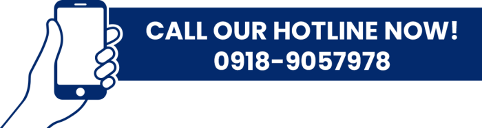 Informative graphic containing company hotline number